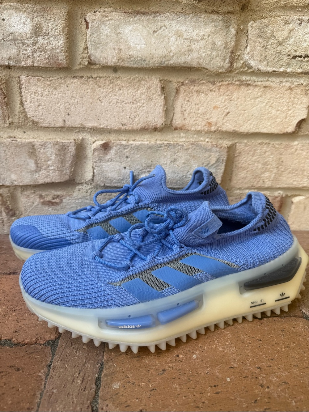 adidas NMD S1 Light Blue Knit Lace-Up Sneakers